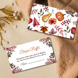 Carte D'accompagnement Chute Citrouille Baby shower Déchets Raffle