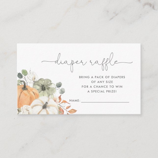 Carte D'accompagnement Chute Citrouille Déchets Raffle (Devant)