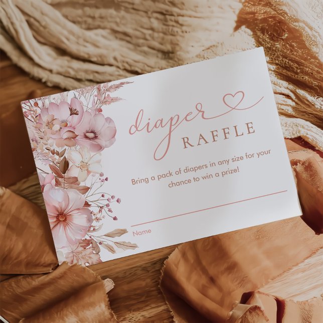 Carte D'accompagnement Chute Citrouille floral Baby shower Déchets Raffle (Créateur téléchargé)