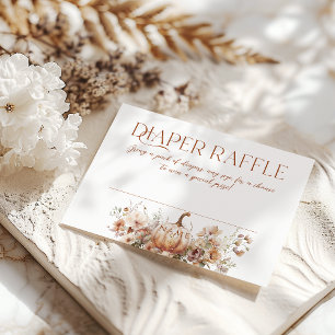 Carte D'accompagnement Chute Citrouille Floral coeur Baby shower Baisse