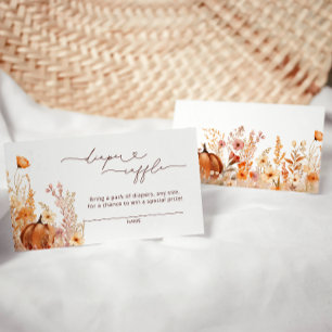 Carte D'accompagnement Chute Citrouille Floral Diaper Raffle