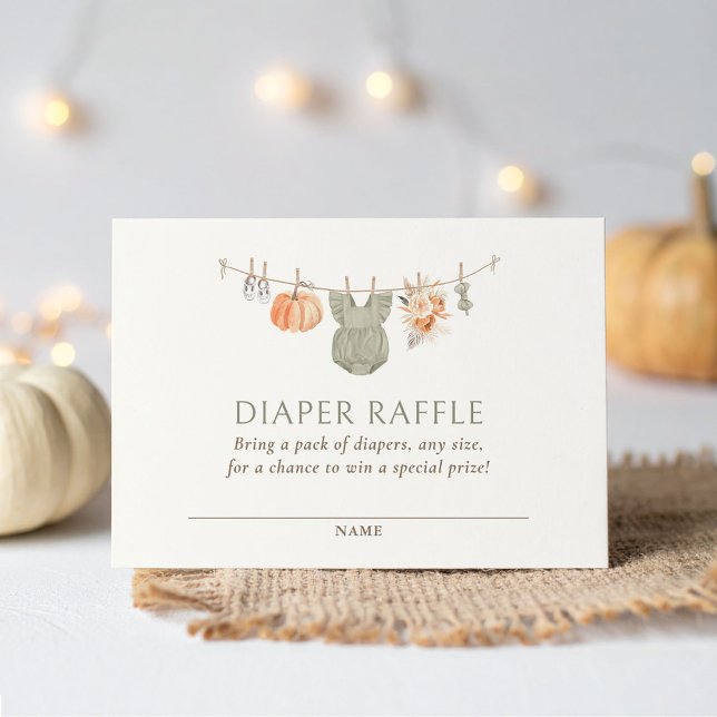 Carte D'accompagnement Chute Citrouille Vêtements de bébé Déchets Raffle  (Créateur téléchargé)