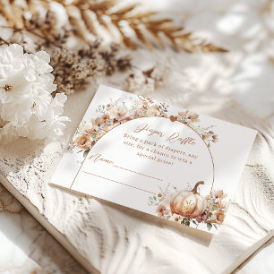 Carte D'accompagnement Chute d'amour Floral Citrouille Baby shower de cou