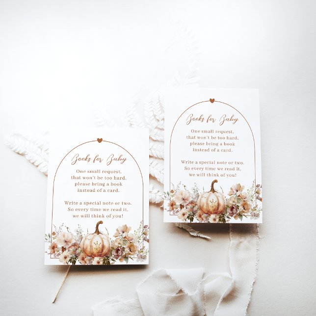 Carte D'accompagnement Chute d'amour Floral Citrouille Baby shower de liv (Créateur téléchargé)