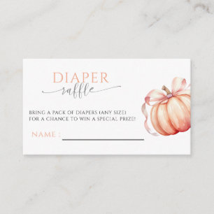 Carte D'accompagnement Chute dans l'amour Citrouille Pink Bow Diaper Raff