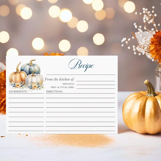 Carte D'accompagnement Chute dans Love Fête des mariées RECEPE Enceinte (Fall in Love Bridal Shower RECIPE Enclosure)