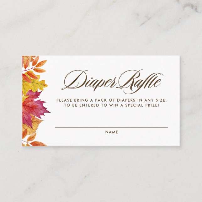 Carte D'accompagnement Chute du Baby shower Feuille Garland Déchets (Devant)