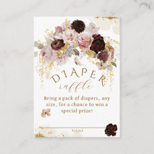 Carte D'accompagnement Chute Fleur sauvage Gold Floral Baby Girl Douche