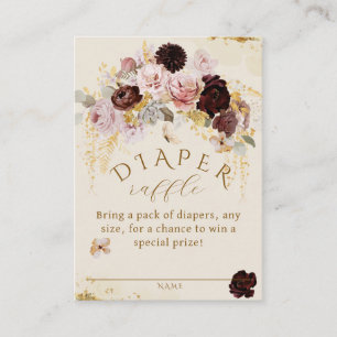 Carte D'accompagnement Chute Fleur sauvage Gold Floral Baby Girl Douche