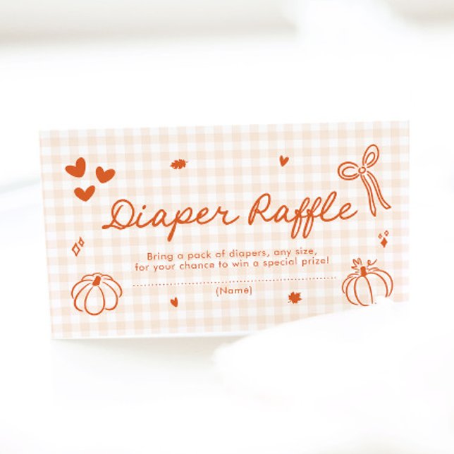 Carte D'accompagnement Chute Un Petit Baby shower Citrouille Déchets Raff (Fall A Little Pumpkin Baby Shower Diaper Raffle Game Ticket)