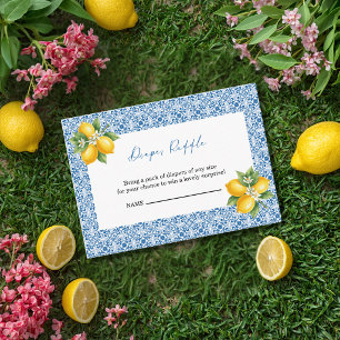 Carte D'accompagnement Ciao Baby Carrelage Bleu Italien Citrons Baby Show