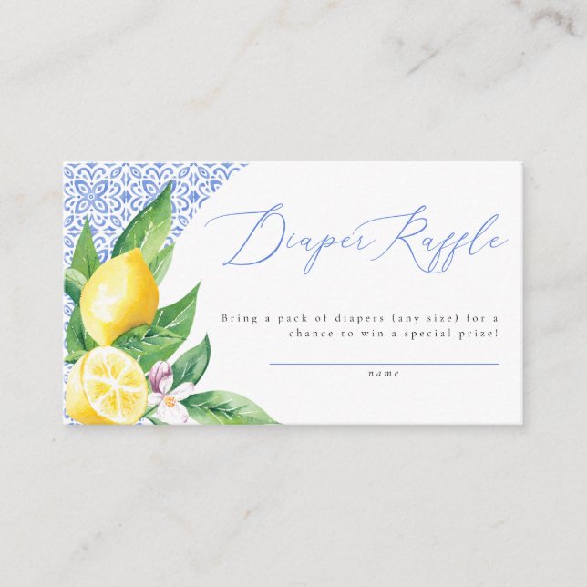 Carte D'accompagnement Ciao Baby Italien Citron Positano Raffle de couche (Devant)