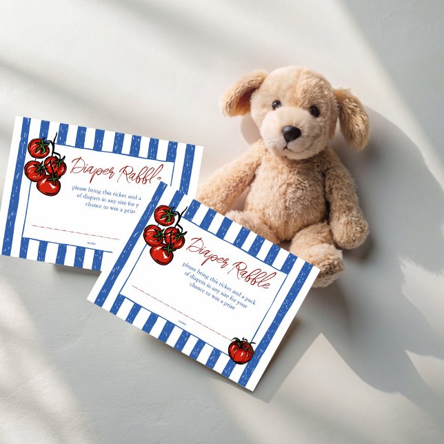Carte D'accompagnement Ciao baby tomato Italian baby shower diaper raffle (Ciao baby cherry tomato Italian  farmers market baby shower diaper raffle Enclosure Cards)