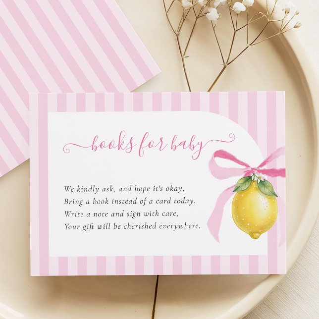 Carte D'accompagnement Ciao Bambina Pink Lemon Books for Baby Card (Créateur téléchargé)