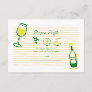 Carte D'accompagnement Ciao Bambino Baby shower en bande jaune