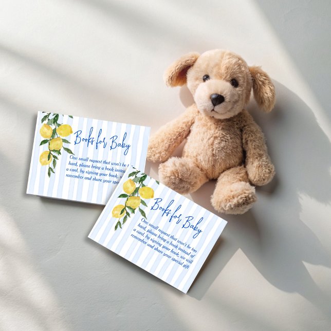 Carte D'accompagnement Ciao bébé citrons Italien demande de baby shower (Ciao baby lemons Italian baby shower book request Enclosure Card books for baby cards)