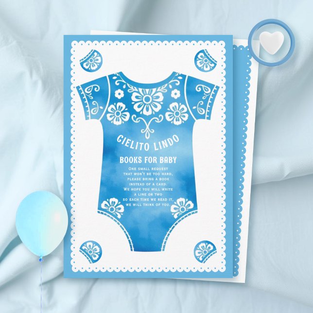 Carte D'accompagnement Cielito Lindo baby shower bleu Livres pour bébé (Créateur téléchargé)