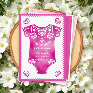 Carte D'accompagnement Cielito Lindo baby shower rose Livres pour bébé