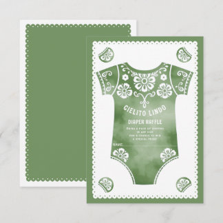 Carte D'accompagnement Cielito Lindo baby shower vert Déchets Raffle