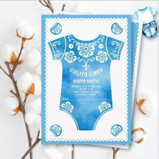 Carte D'accompagnement Cielito Lindo bleu bébé garçon douche Chevalier Ra
