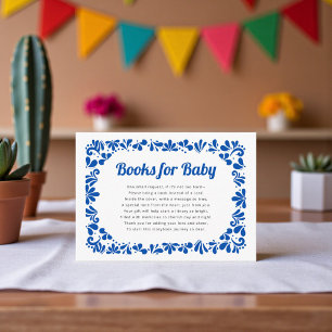 Carte D'accompagnement Cielito Lindo bleu blanc livres pour bébé