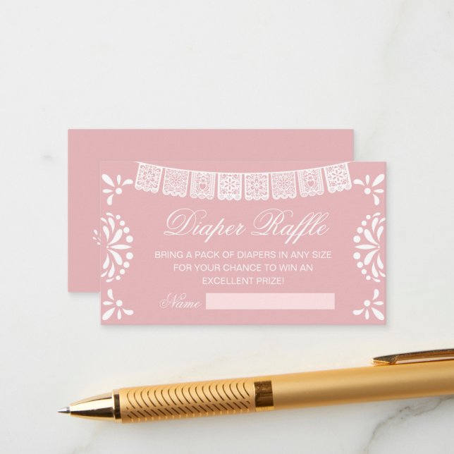Carte D'accompagnement Cielito Lindo Mexican Baby Shower Diaper Raffle (Devant/Arrière en situation)