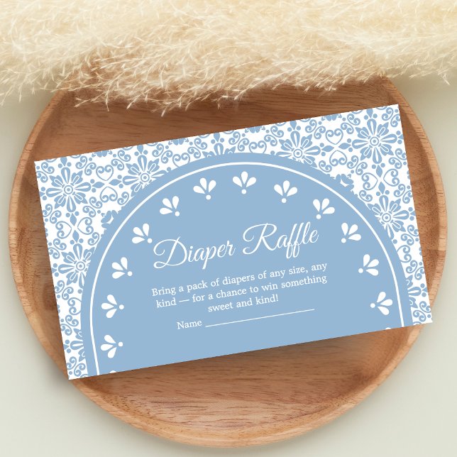 Carte D'accompagnement Cielito Lindo Papel Picado Shower Diaper Raffle (Blue Cielito Lindo Papel Picado Baby Shower Diaper Raffle)