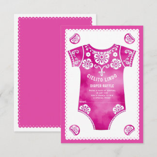 Carte D'accompagnement Cielito Lindo rose bébé douche Quileuse Raffle