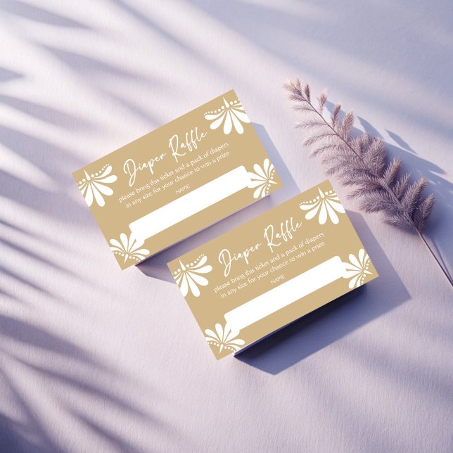 Carte D'accompagnement Cielito lindo tomate de festa beige mexicaine (Cielito lindo beige Mexican fiesta baby shower diaper raffle Enclosure Card raffle tickets)