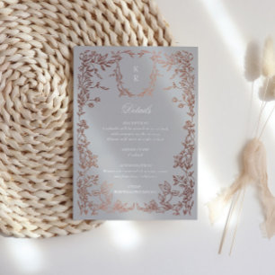 Carte D'accompagnement Cimier Élégant Classique Monogramme Réception de m