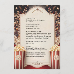 Carte D'accompagnement Cinema Retro Movie Ticket Mariage le plus populair