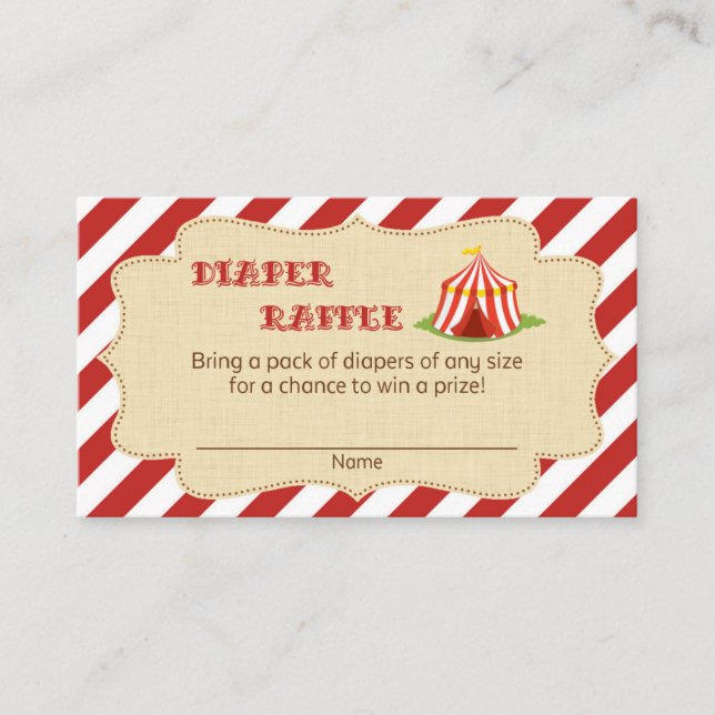 Carte D'accompagnement Circus Baby shower Repas de papier (Devant)