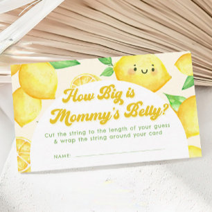 Carte D'accompagnement Citron Baby shower Quelle Grosse maman ventre Jeu