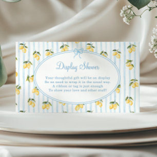 Carte D'accompagnement Citron Bleu Bow Italienne douche d'affichage