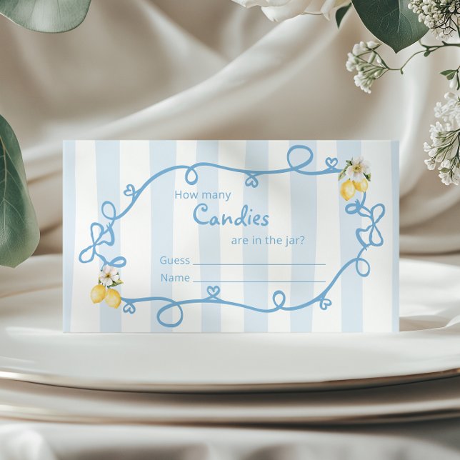 Carte D'accompagnement Citron bleu italien Bows Combien de bonbons (Créateur téléchargé)