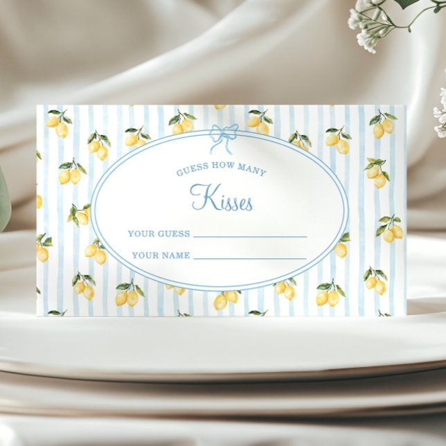 Carte D'accompagnement Citron bleu italien Devis combien de baisers (Créateur téléchargé)