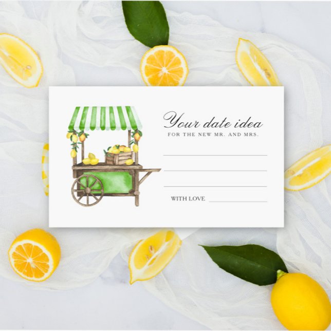 Carte D'accompagnement Citron Citrus - Idées de soirée en amoureux \ Pot  (Créateur téléchargé)