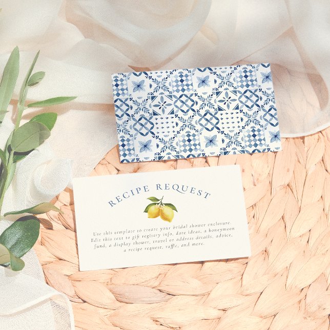 Carte D'accompagnement Citron d'été et carreaux méditerranéens Fête des m (Créateur téléchargé)