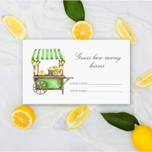 Carte D'accompagnement Citron - devine combien de baisers jeu de mariage