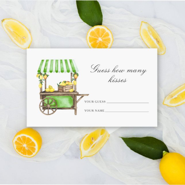 Carte D'accompagnement Citron - devine combien de baisers jeu de mariage (Créateur téléchargé)