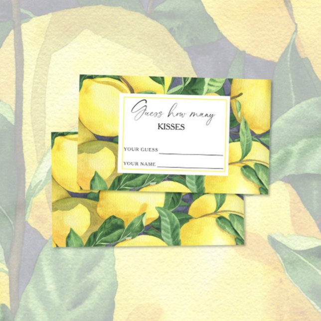 Carte D'accompagnement Citron - devine combien de baisers jeu de mariage (Créateur téléchargé)