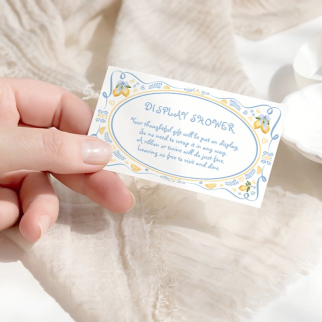 Carte D'accompagnement Citron Floral Fête des mariées italienne avec douc (Créateur téléchargé)