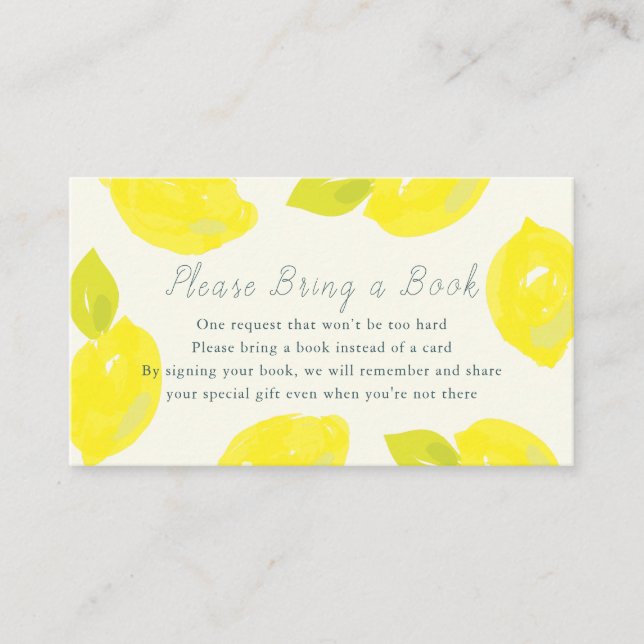 Carte D'accompagnement Citron Peint à la main rose S'il vous plaît apport (Devant)