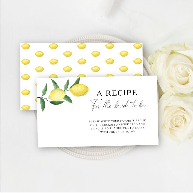 Carte D'accompagnement Citron - Recette pour la future mariée (Créateur téléchargé)