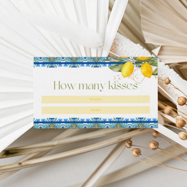 Carte D'accompagnement Citrons Carreaux italiens Fête des mariées d'été B (Créateur téléchargé)