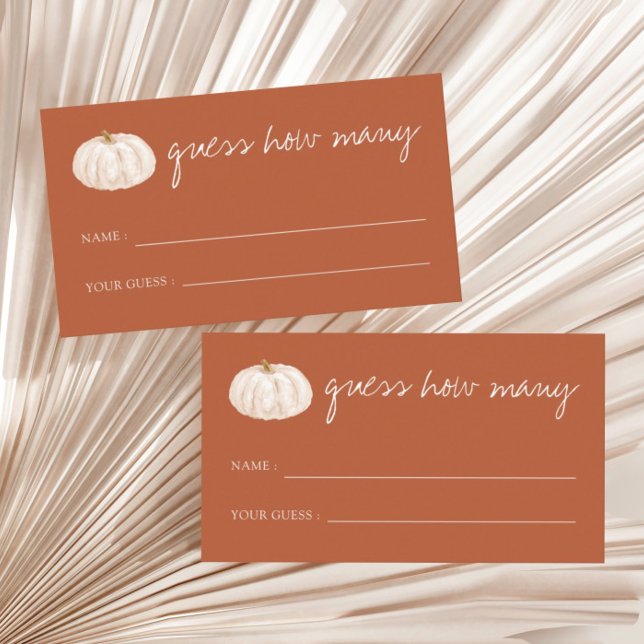 Carte D'accompagnement Citrouille Automne Baby shower Devinez Combien (Créateur téléchargé)