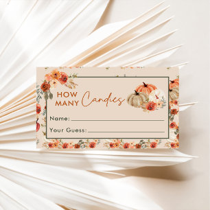 Carte D'accompagnement Citrouille Automne Devinez Combien De Candies Cart