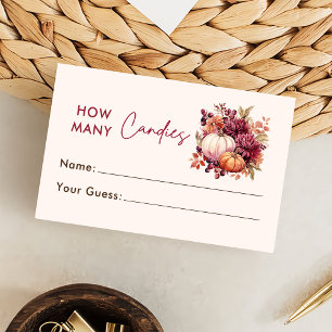 Carte D'accompagnement Citrouille Automne Devinez Combien De Candies Cart