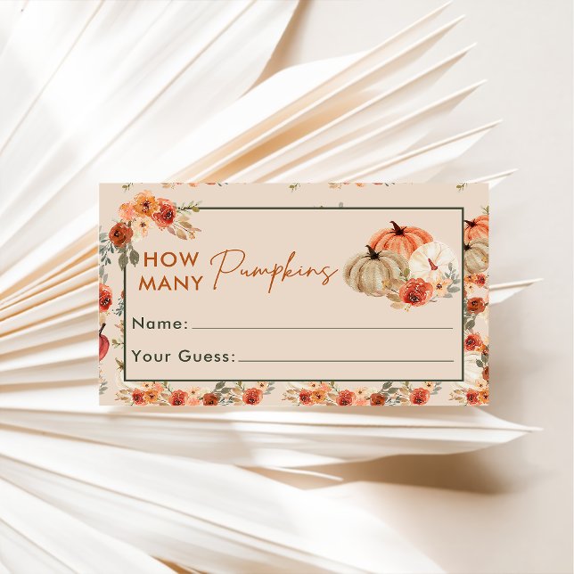 Carte D'accompagnement Citrouille Automne Devinez Combien De Citrouilles  (Créateur téléchargé)