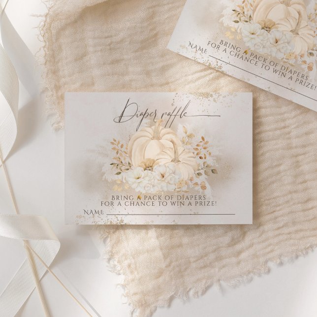 Carte D'accompagnement Citrouille Automne fleurie & Pampas Baby shower co (Créateur téléchargé)